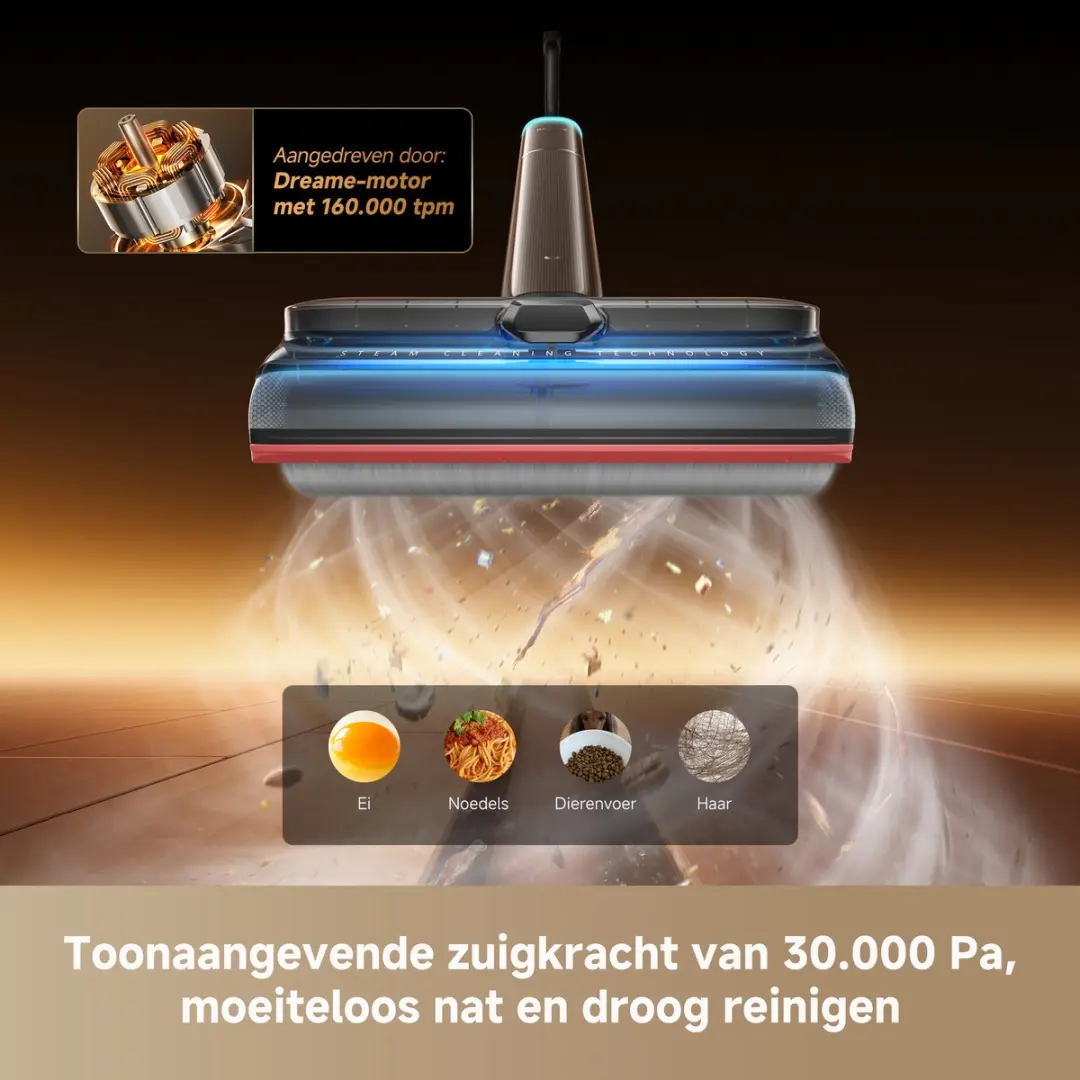 Dreame T16 Pro Steam HHV32E Stofzuiger - Brons & Zwart - afbeelding 6 van 6