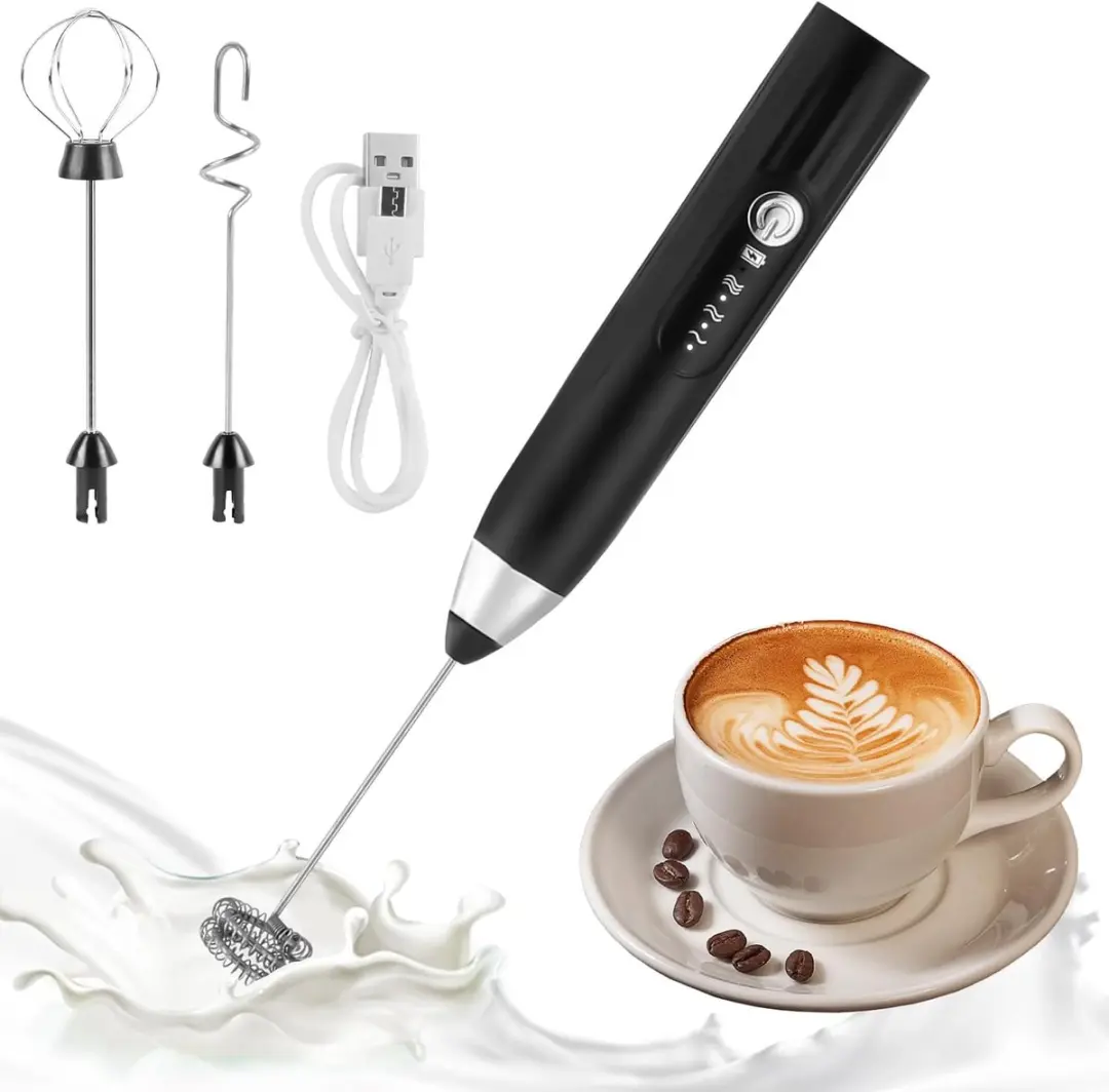 Elektrische Melkopschuimer met USB Opladen en 3 Snelheden