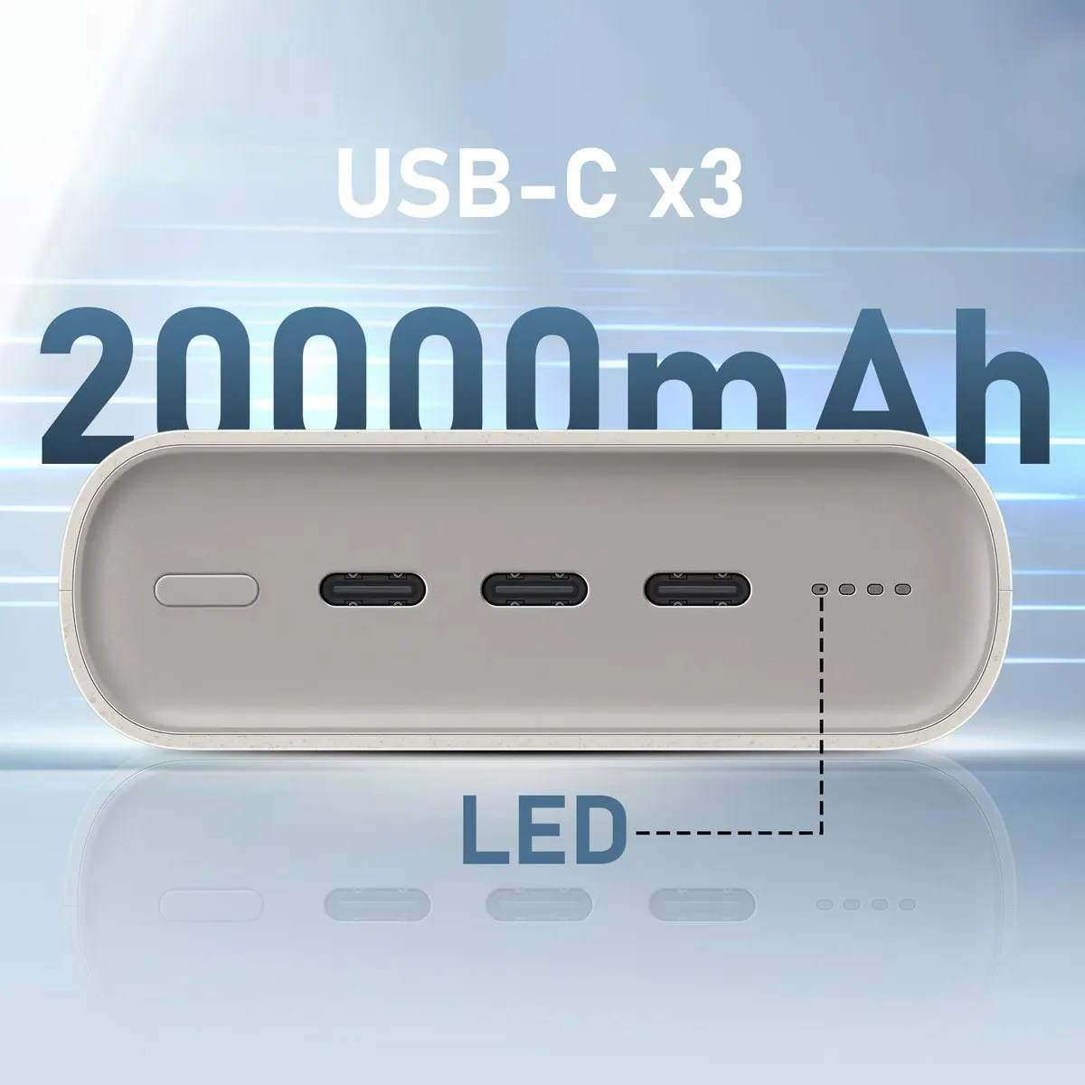 Samsung Powerbank EB-P4520XU 20000mAh - 3x USB-C 45W - Beige - afbeelding 6 van 6