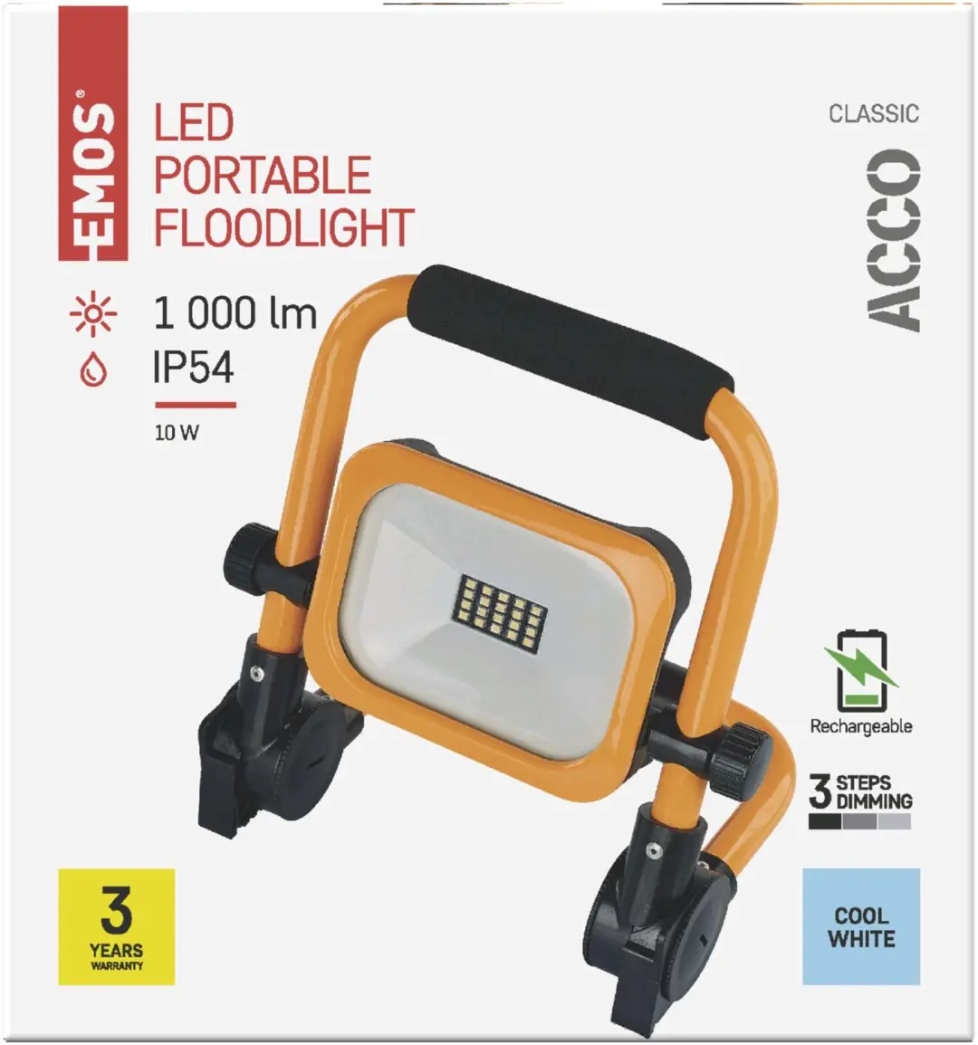 Emos ACCO ZS2812 LED-schijnwerper - 10W - Oplaadbaar - afbeelding 5 van 6