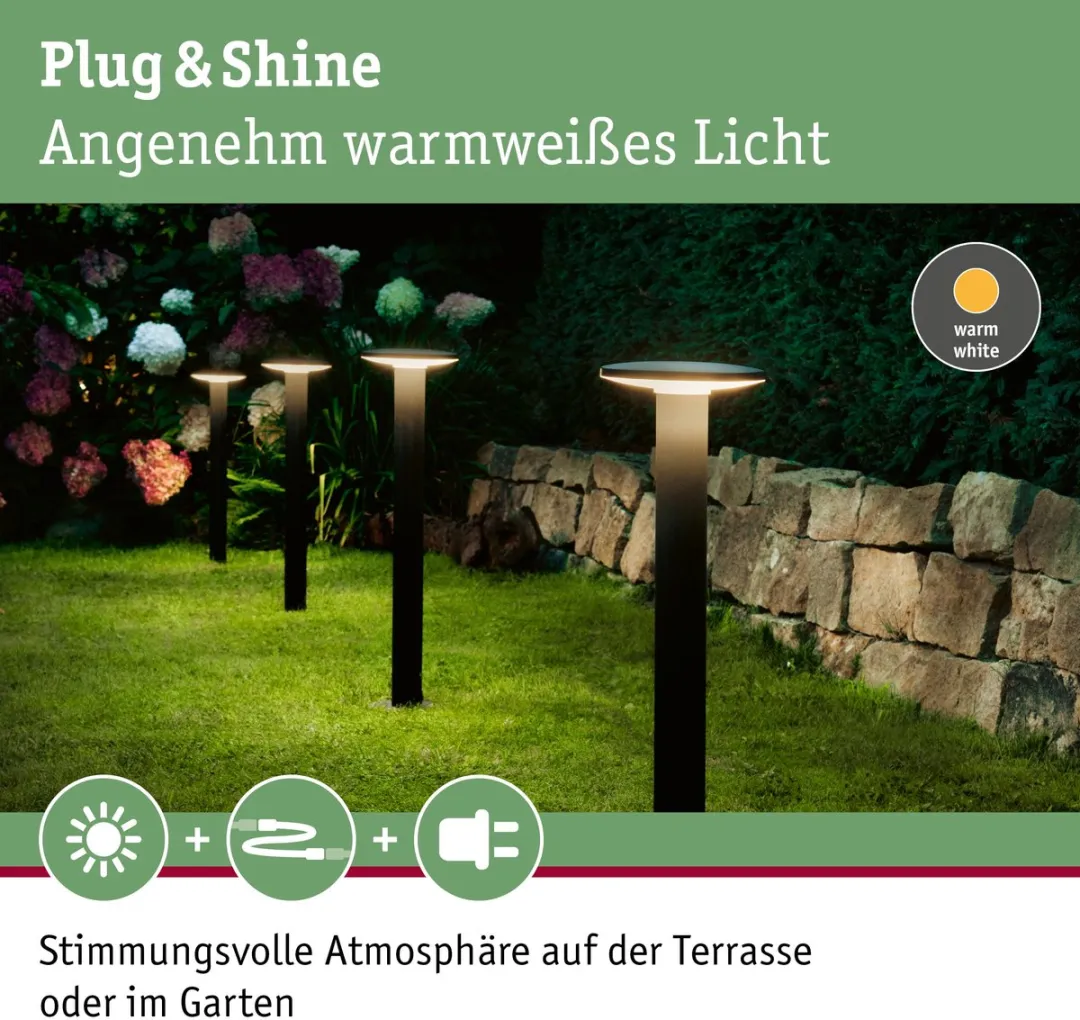 Paulmann Plug & Shine Plate LED Bolderlamp 6,1W 3000K - Antraciet
