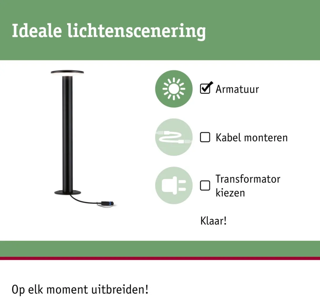 Paulmann Plug & Shine Plate LED Bolderlamp 6,1W 3000K - Antraciet