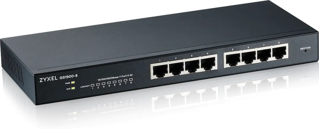 Zyxel GS1900-8-EU0102F Switch - 8 Poorten - Zwart
