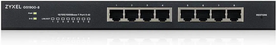 Zyxel GS1900-8-EU0102F Switch - 8 Poorten - Zwart