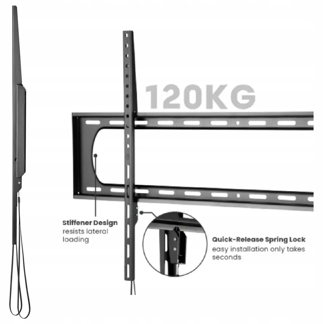 Techly ICA-PLB 369F TV Muurbeugel 60-120" - Zwart - afbeelding 5 van 6