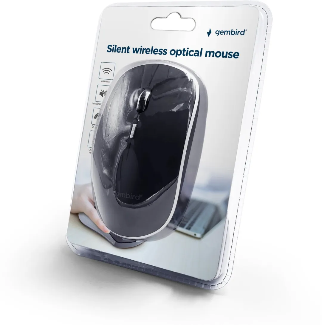 Gembird MUSW-4BS-01 Draadloze USB Muis - 4 Knoppen - 800-1600 DPI - Zwart