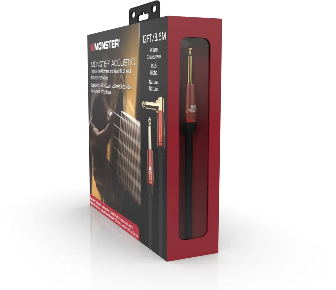 Monster Cable Acoustic Gitaarkabel 3.65m Recht/Haakse - afbeelding 2 van 6
