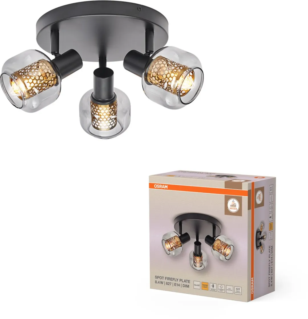 Osram Decor Spot Firefly E14 3x2,8W - 750lm 2700K - Zwart