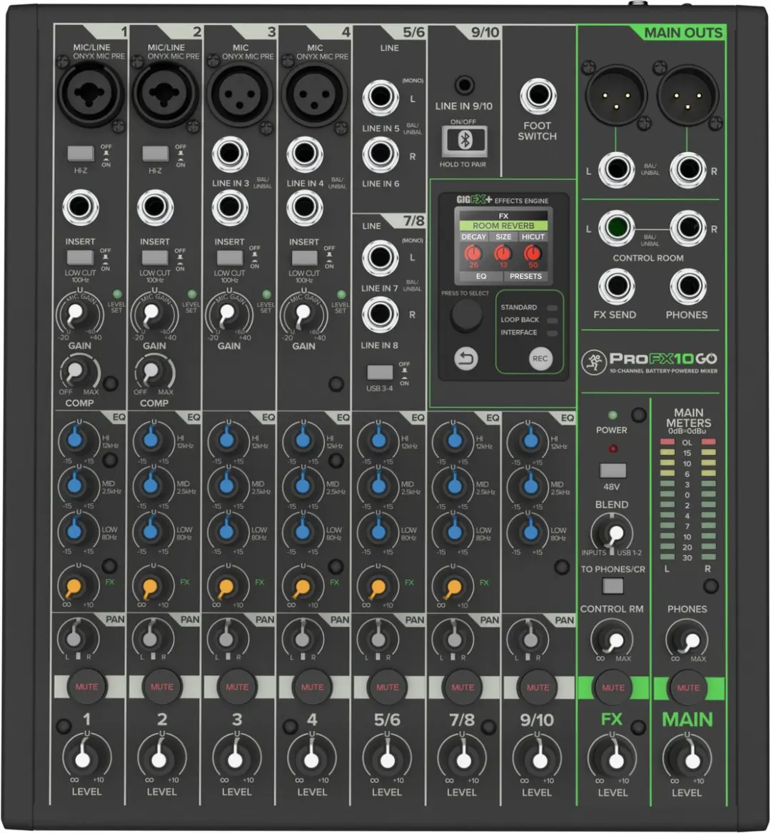 Mackie ProFX10 GO PAH0024041-000 Analoge Mixer