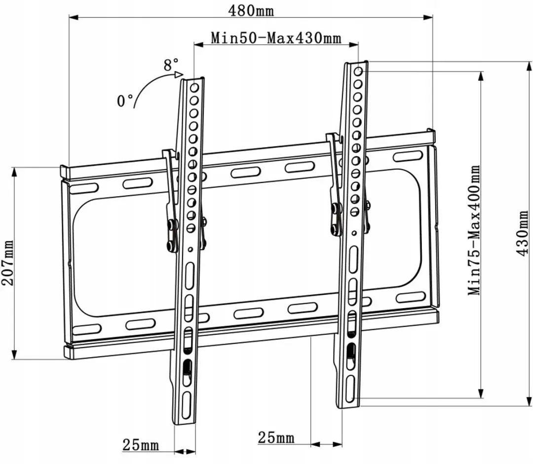 Techly ICA-PLB 261M TV Wandsteun - Zwart - afbeelding 2 van 6