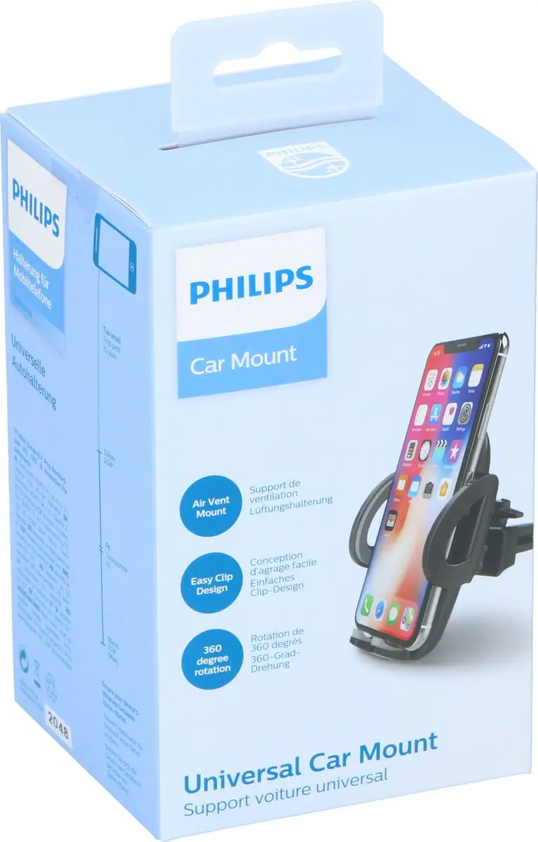 Philips DLK3531/00 Autohouder voor smartphone - Ventilatierooster - Zwart - afbeelding 6 van 6