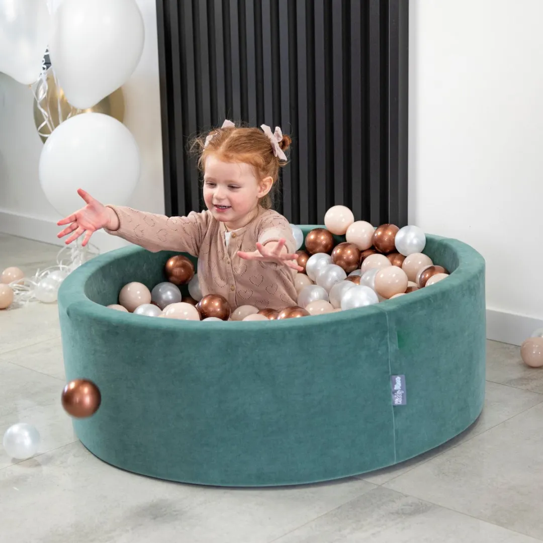 KiddyMoon Kinderballen 100 Stuks 7cm - Pastel Beige/Koper/Parelmoer