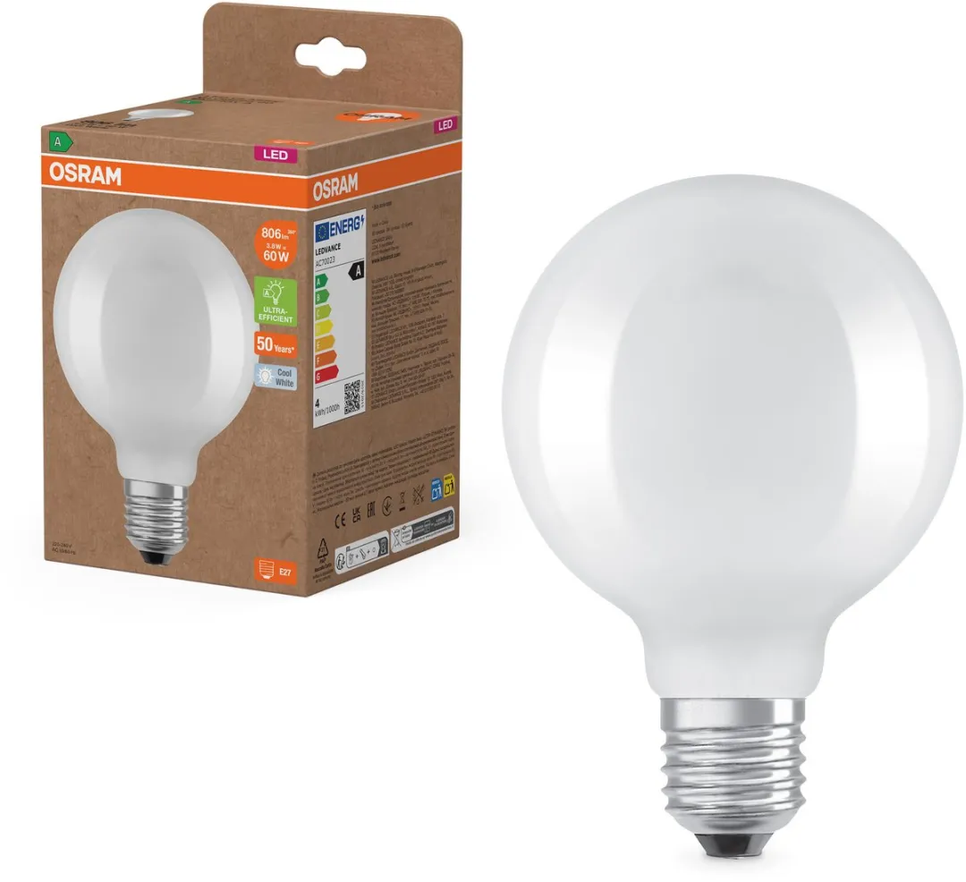 Osram LED Superstar Classic Globe G95 - 3,8W 806lm E27 Koelwit