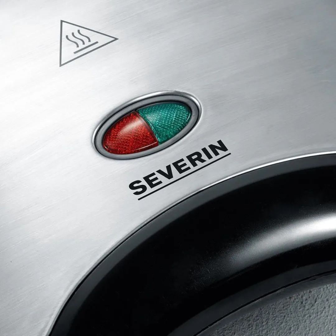Severin SA 2969 Tosti-apparaat 600W - Antiaanbaklaag - Zwart/RVS