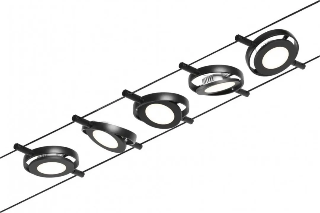 Paulmann 94418 Kabelsysteem LED - 5 Spots - 4.5W - Zwart (mat)
