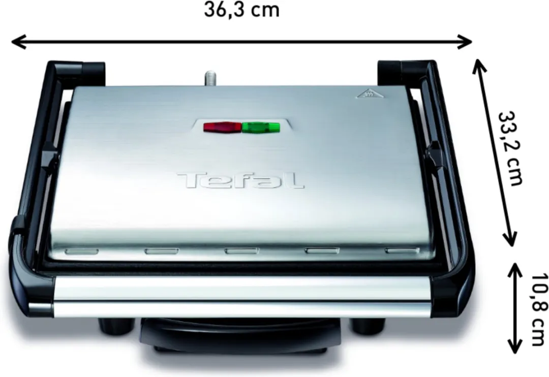 Tefal Inicio GC241D Contactgrill 2000W - 2 Platen - RVS - afbeelding 6 van 6