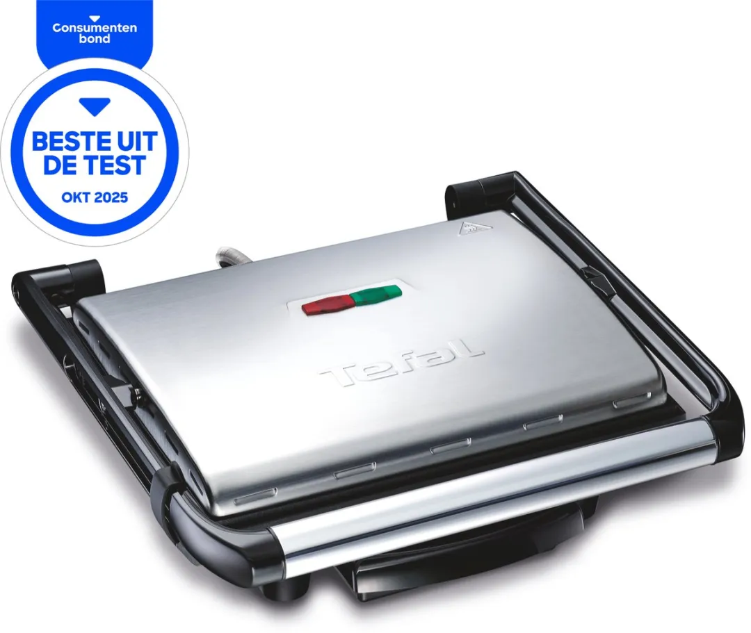 Tefal Inicio GC241D Contactgrill 2000W - 2 Platen - RVS