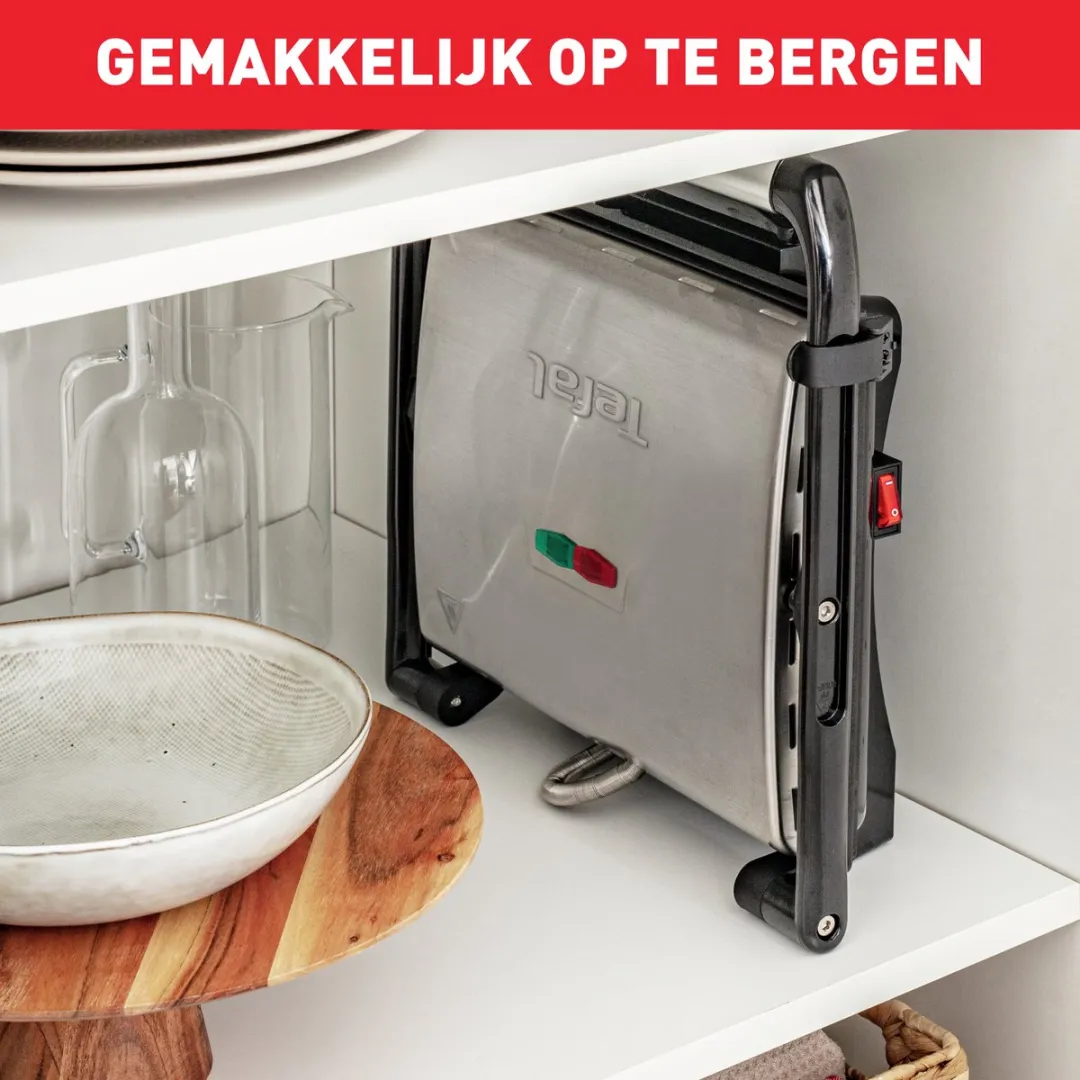 Tefal Inicio GC241D Contactgrill 2000W - 2 Platen - RVS