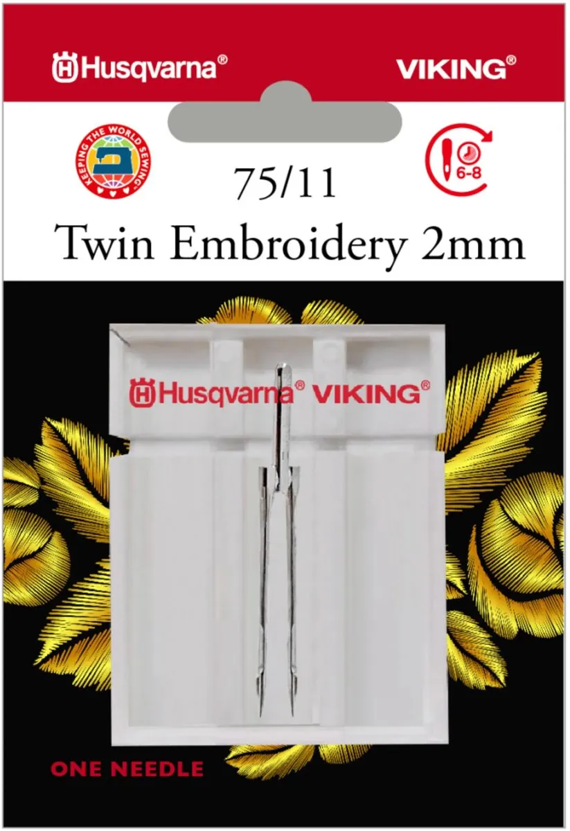 Husqvarna-Viking Tweelingnaald Borduren 75/2mm