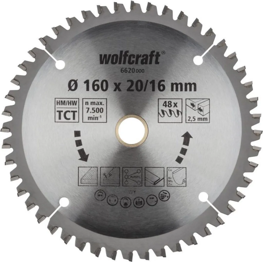 Wolfcraft Cirkelzaagblad 160x20 48 Tanden