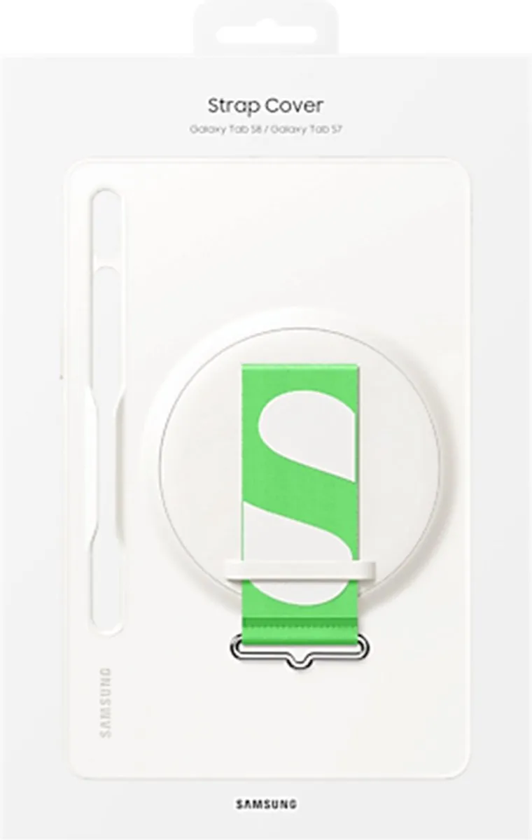 Samsung Galaxy Tab S8 Siliconen Hoesje met Strap - Wit