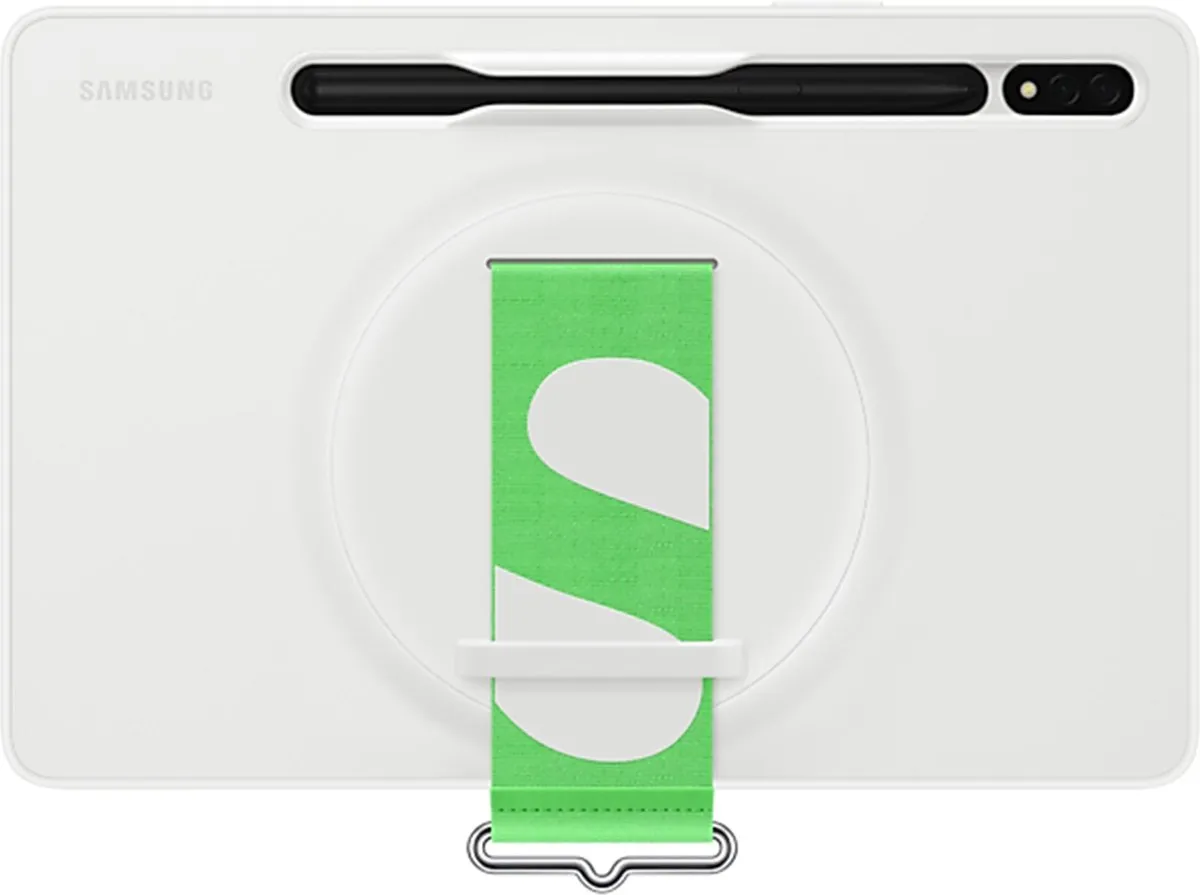 Samsung Galaxy Tab S8 Siliconen Hoesje met Strap - Wit