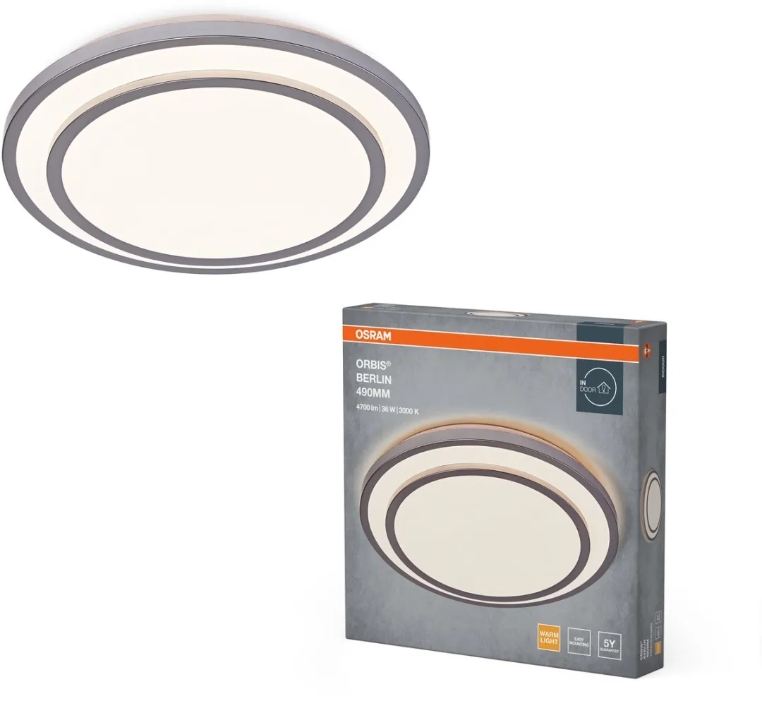 Osram Orbis Berlin LED Plafondlamp 490mm - 36W 4150lm - Zilver