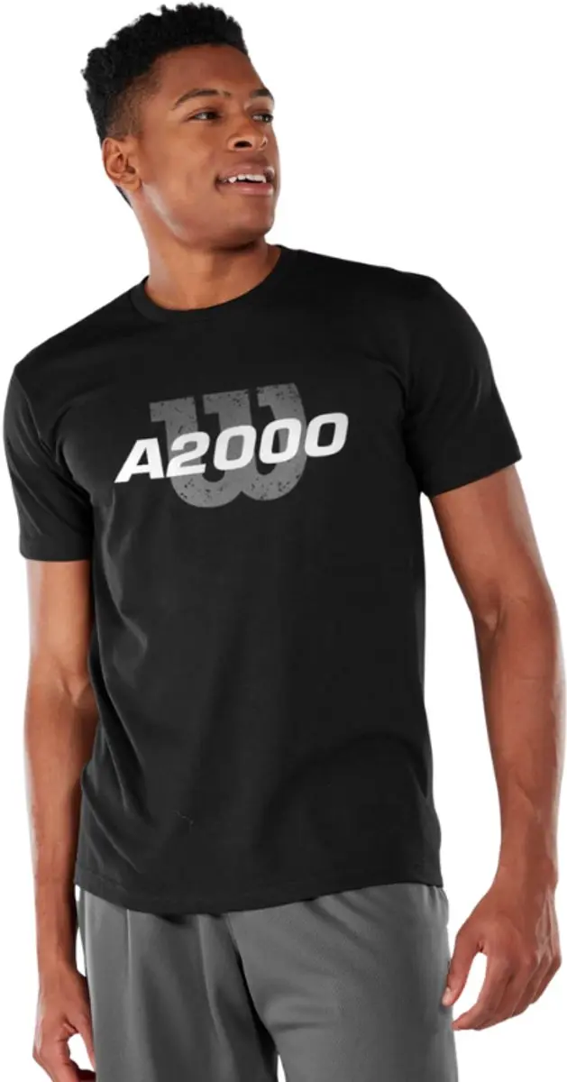 Wilson Distressed Tee XXL Black voor Sport Honkbal/Softball