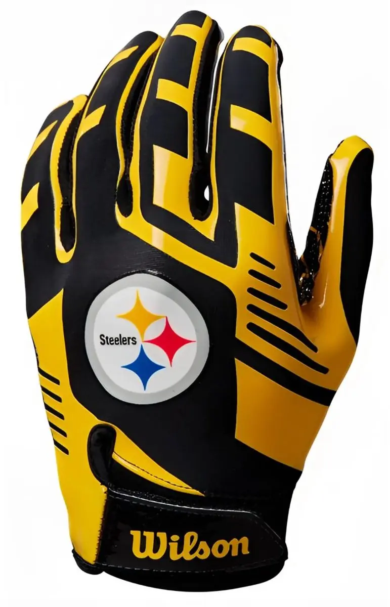 Wilson NFL Receiver Handschoenen Pittsburgh Steelers Youth - afbeelding 2 van 6