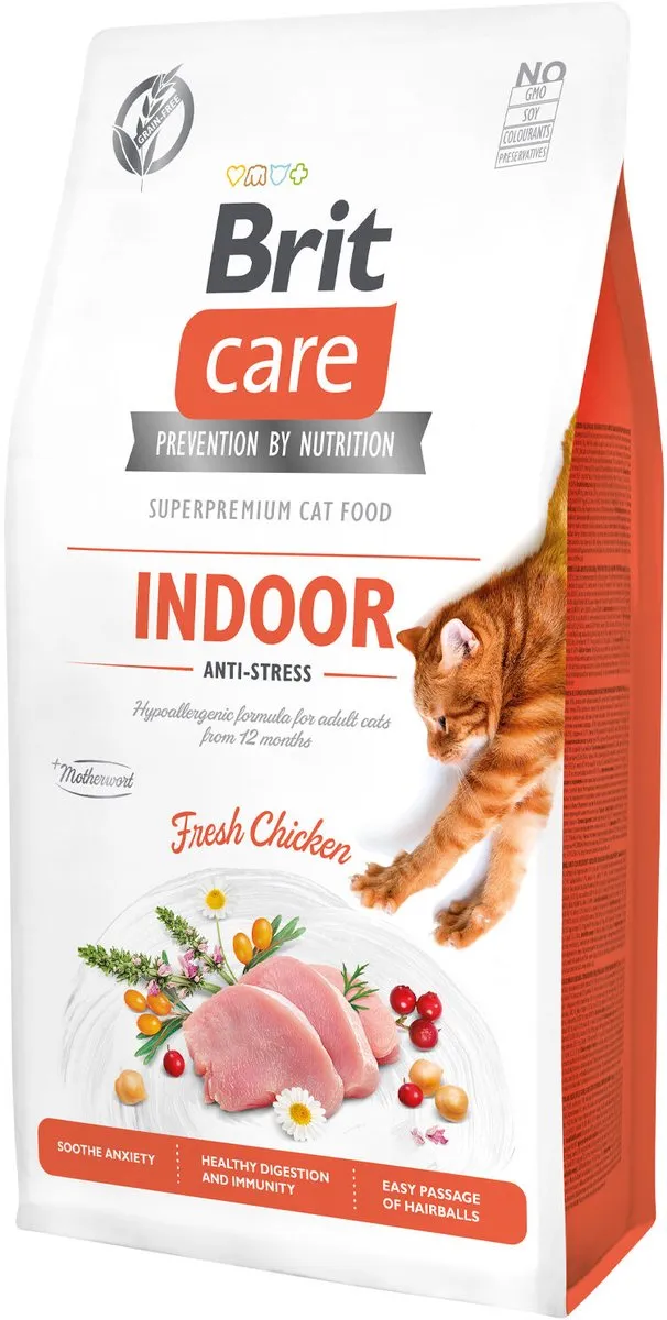Brit Care Indoor Anti-Stress Kip Kattenvoer 2kg