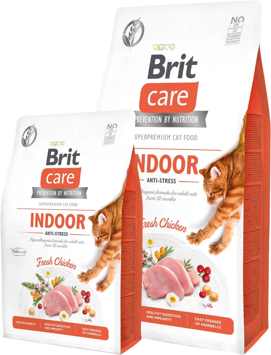 Brit Care Indoor Anti-Stress Kip Kattenvoer 2kg