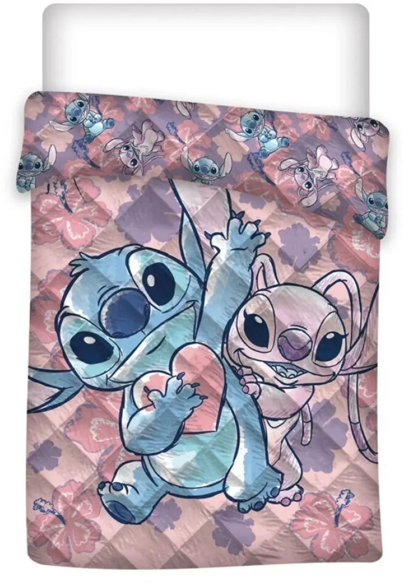 Lilo & Stitch Sprei Stitch en Angel - 140x200cm - Blauw - afbeelding 3 van 3