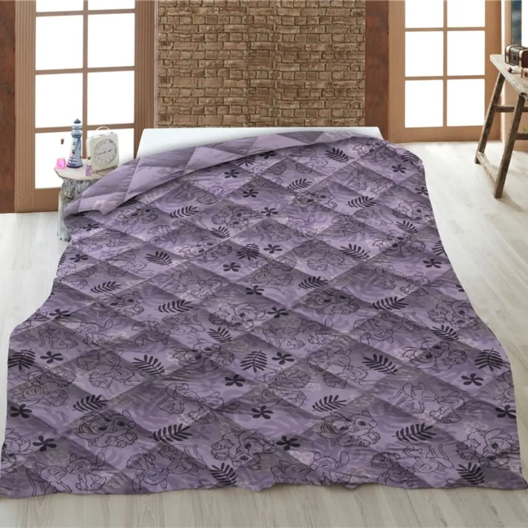 Lilo & Stitch Sprei Quilt - 140x200cm - Paars - afbeelding 2 van 5