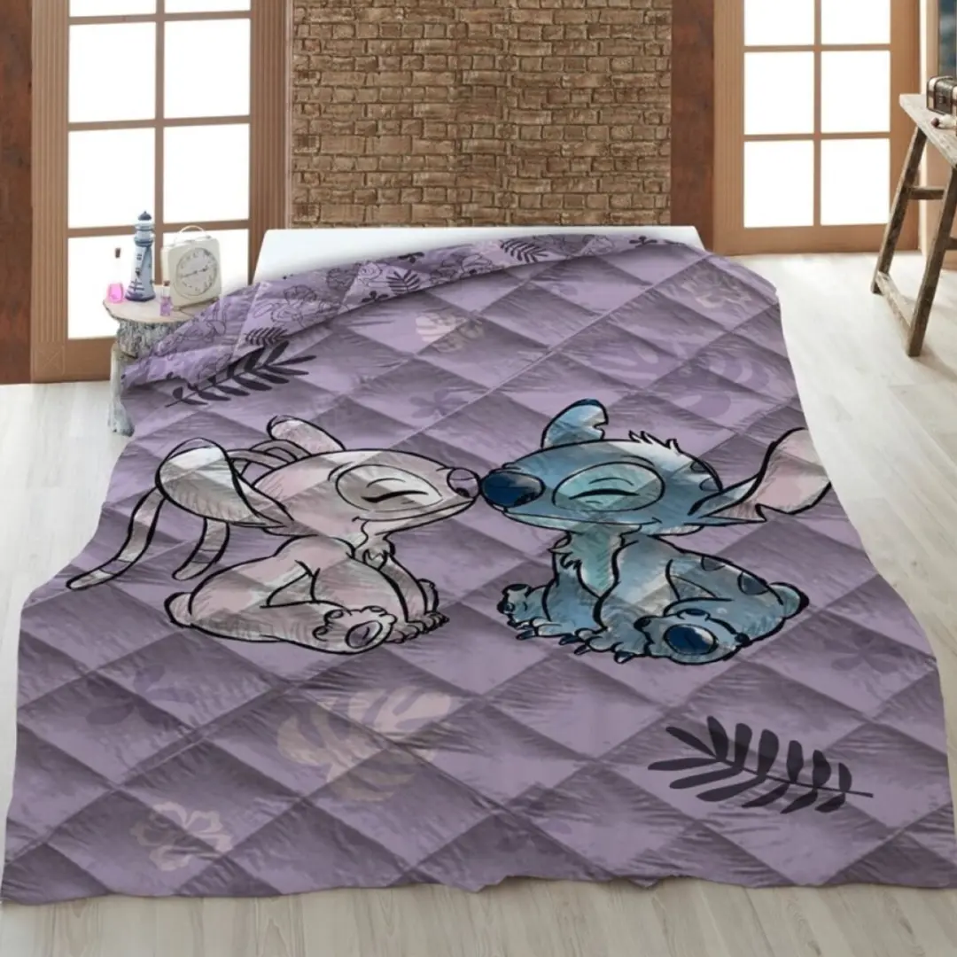 Lilo & Stitch Sprei Quilt - 140x200cm - Paars - afbeelding 5 van 5