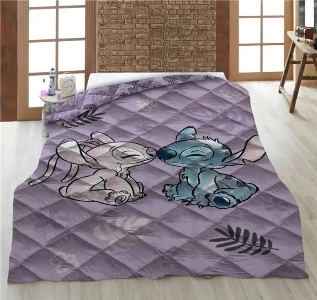 Lilo & Stitch Sprei Quilt - 140x200cm - Paars - afbeelding 4 van 5