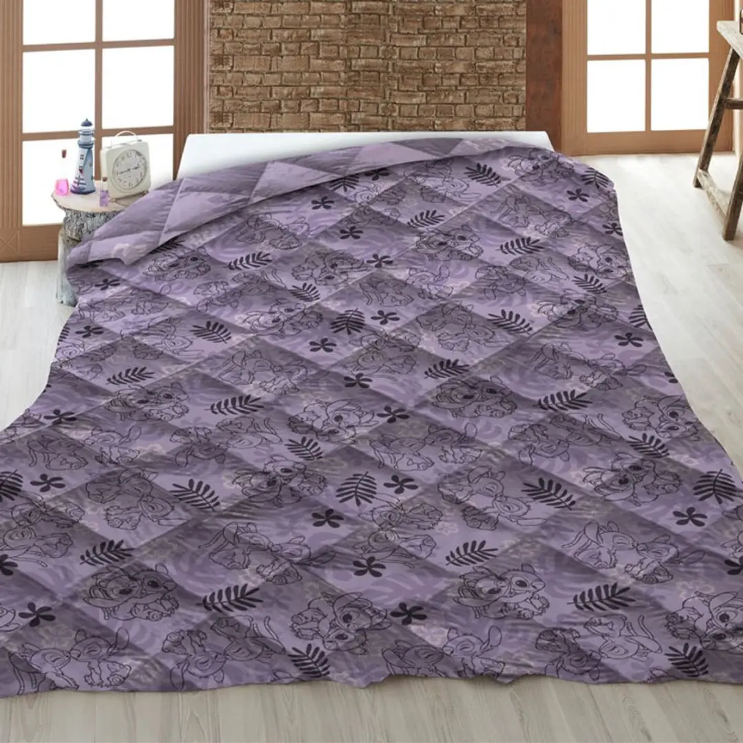 Lilo & Stitch Sprei Quilt - 140x200cm - Paars - afbeelding 3 van 5