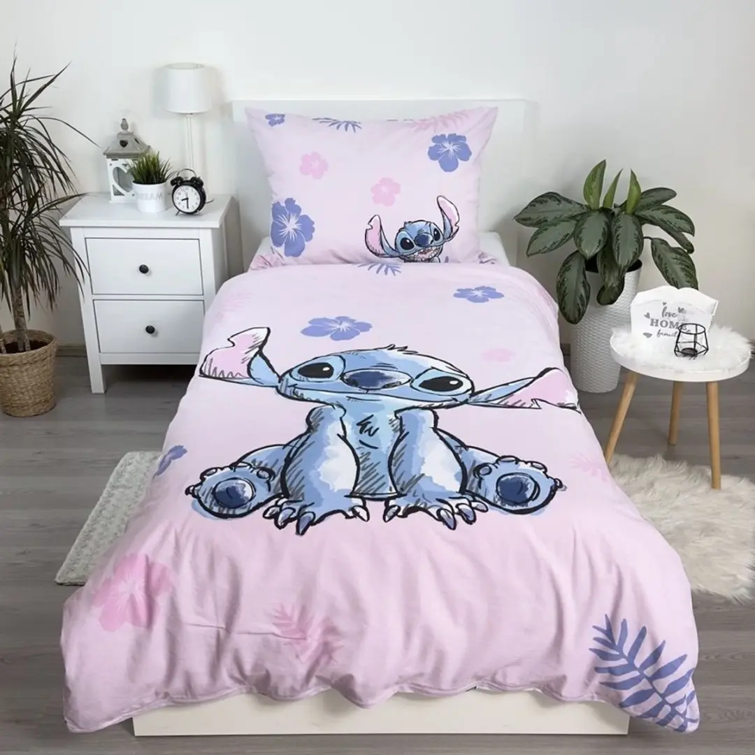 Lilo & Stitch Dekbedovertrek 140x200cm - Roze - afbeelding 4 van 6