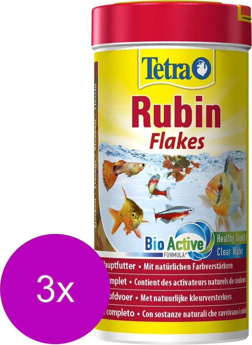 Tetra Rubin Visvoer Vlokken 750ml - 3 Stuks