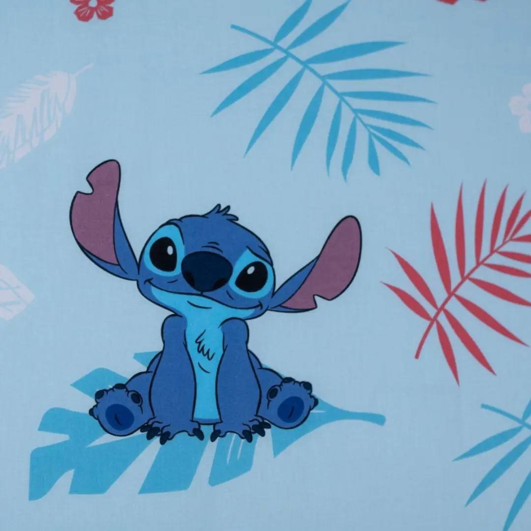 Lilo & Stitch Hoeslaken Summer Time - Eenpersoons - 90x200cm - Katoen - afbeelding 2 van 3