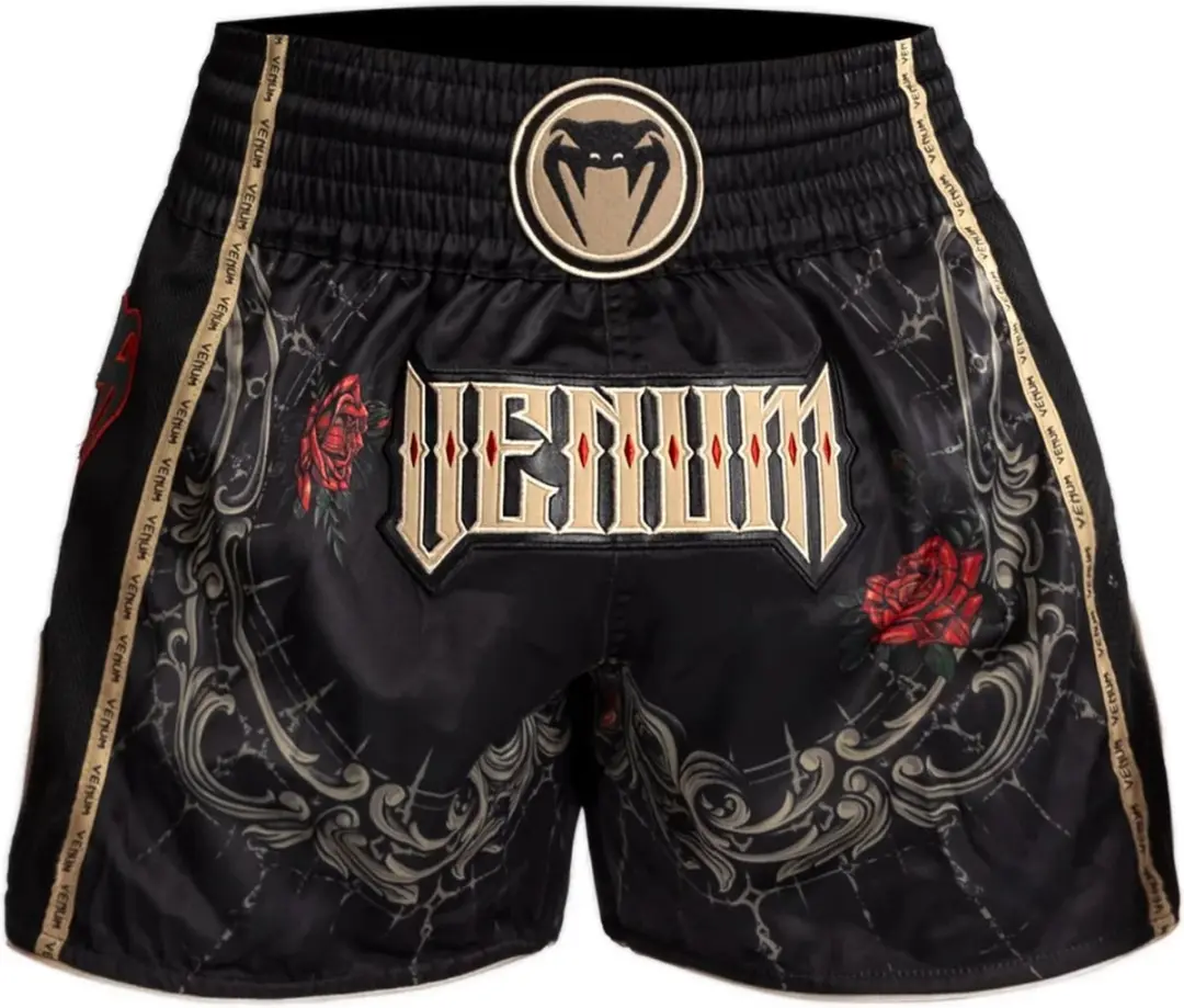 Venum Santa Muerte 5.0 Muay Thai Shorts diepzwart goud