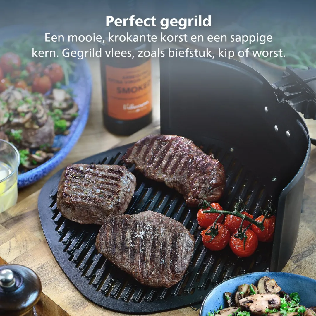 Philips Grill Set Airfryer Accessoire - HD9946/00 - Geschikt voor Philips - Grillplaat met 5 spiesen