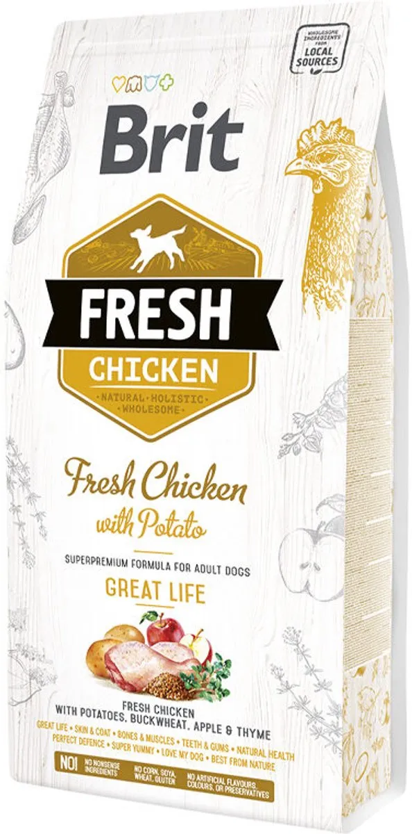 Brit Fresh Chicken & Potato Adult Great Life 12 kg - Hond