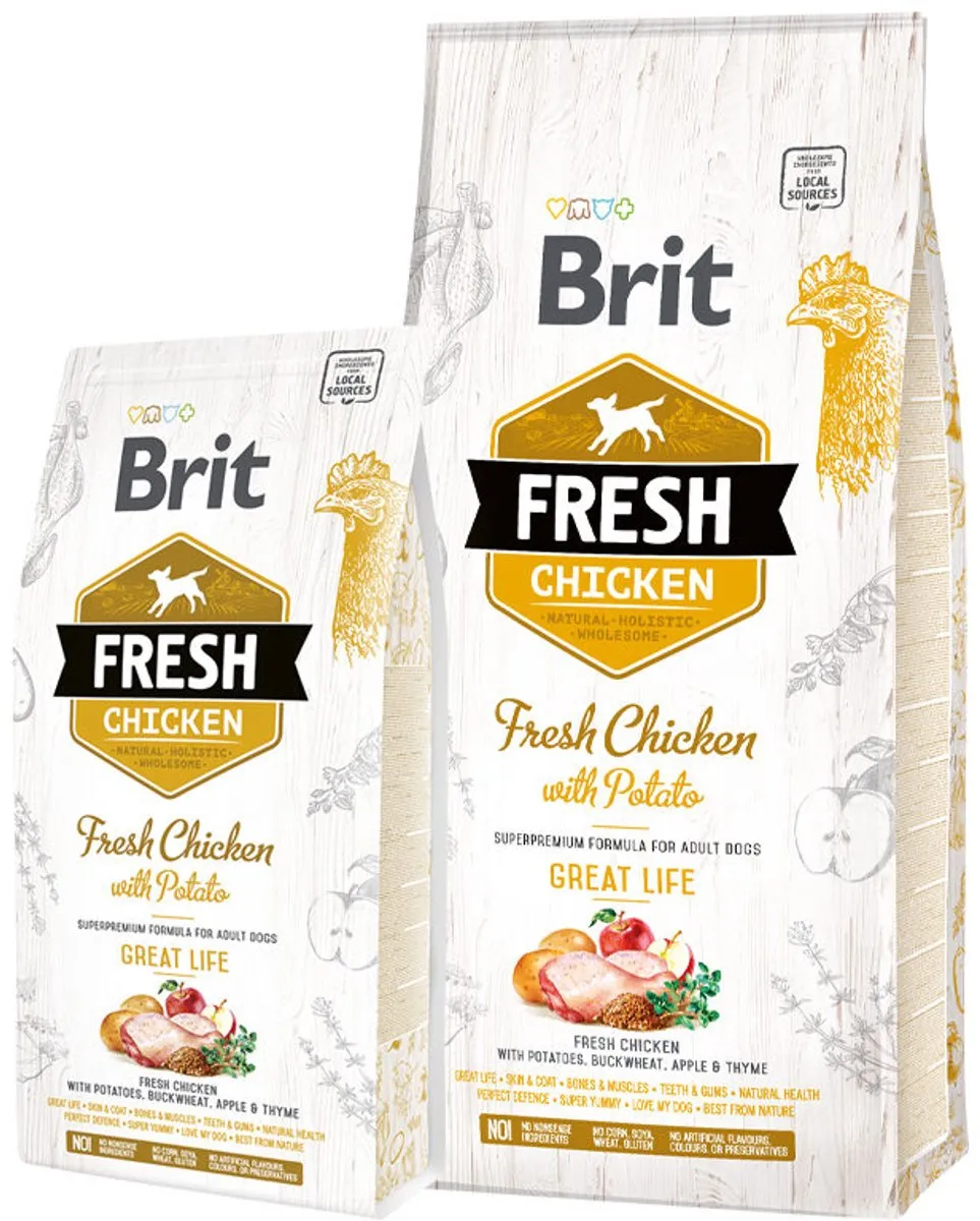 Brit Fresh Chicken & Potato Adult Great Life 12 kg - Hond