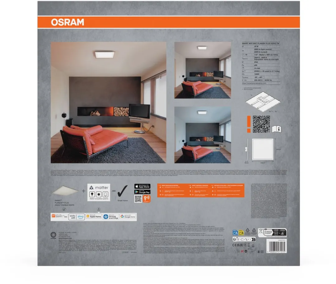 Osram Smart+ Matter Planon Plus LED Paneel 28W 2000lm