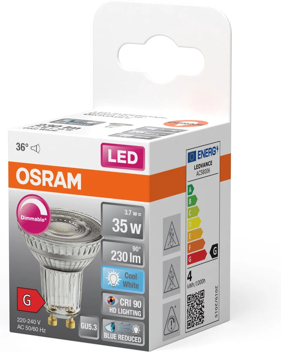 Osram GU10 PAR16 LED Spot 3.7W 4000K - 36° Ø50mm - afbeelding 6 van 6