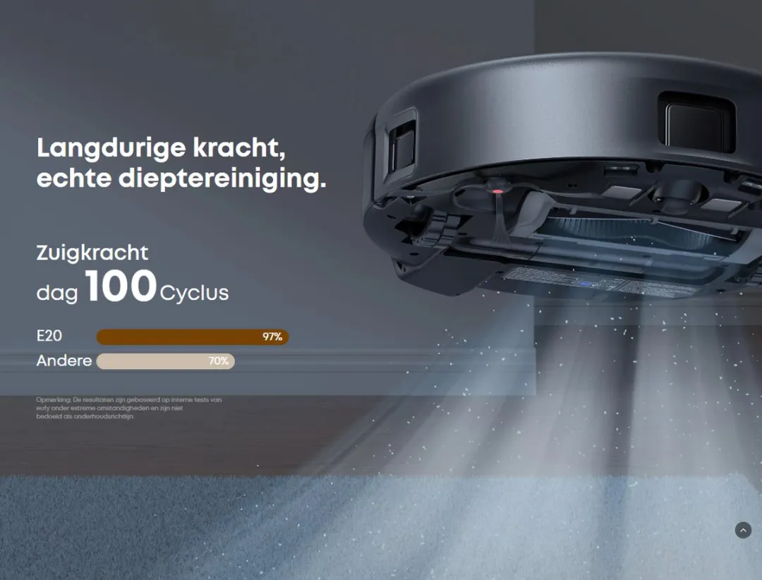 Eufy 3-in-1 E20 Robotstofzuiger - 623.4 Airwatts - Zwart - afbeelding 3 van 6