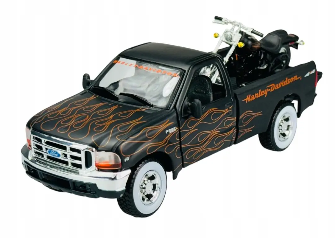 Maisto Ford F-350 en Harley-Davidson nachttrein 1:24 modelset