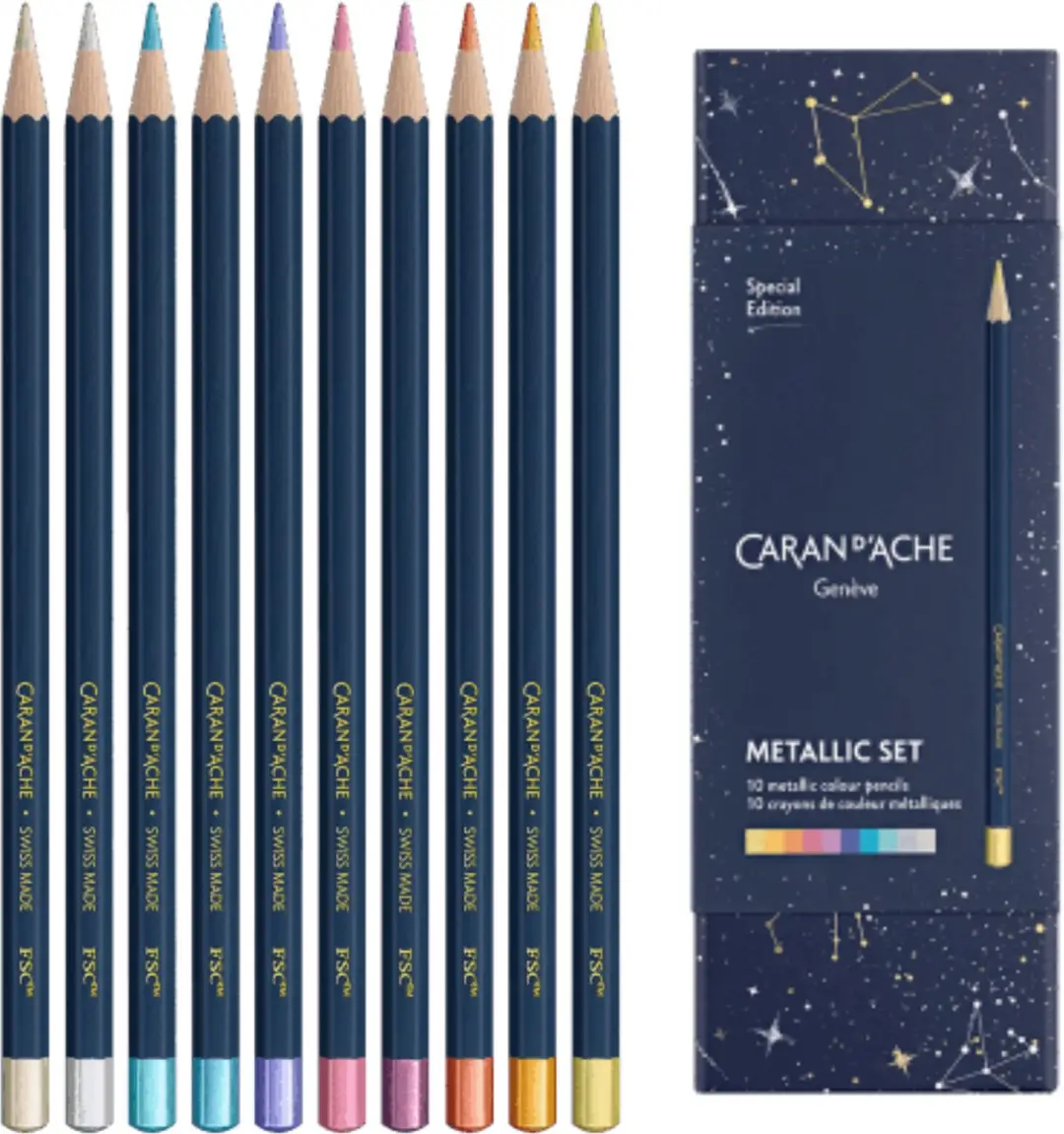 Caran d'Ache Cosmic Blue Kleurpotloden CC1284.024 - 10 Kleuren - afbeelding 2 van 2