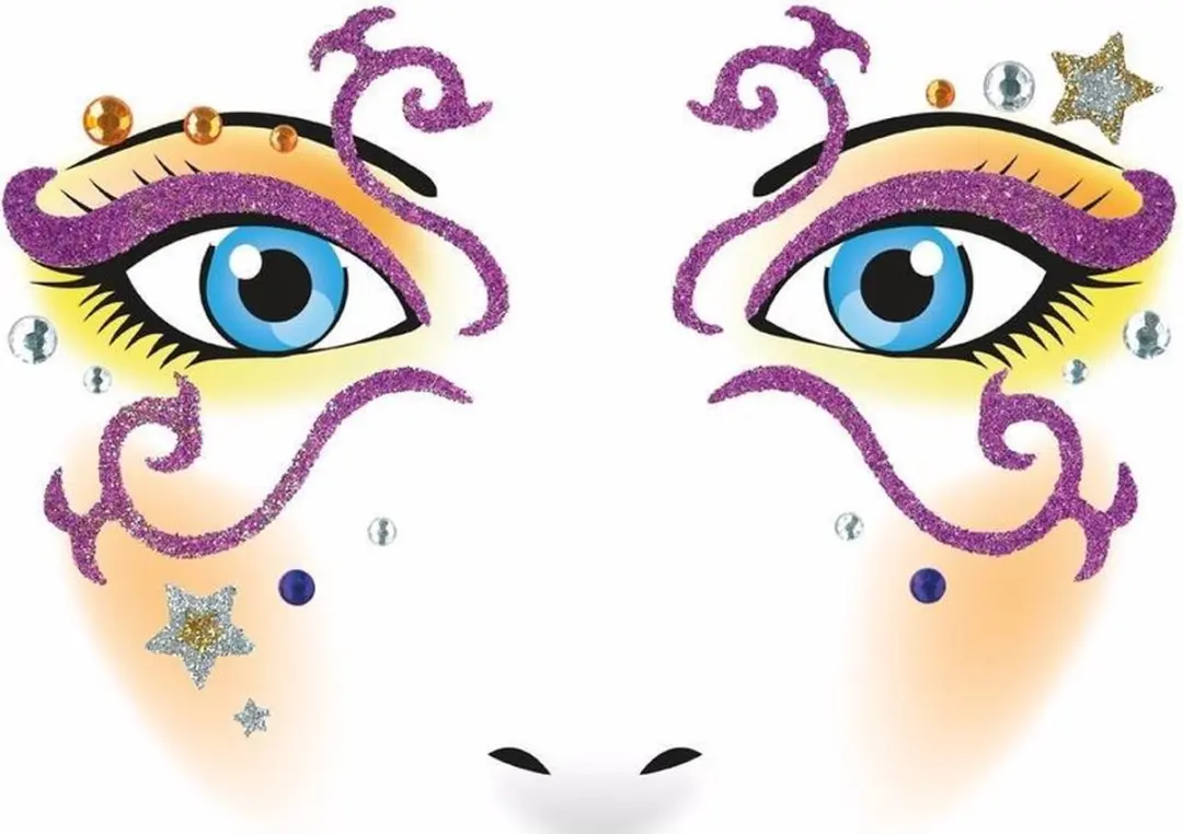 Gezicht stickers prinses 1 vel