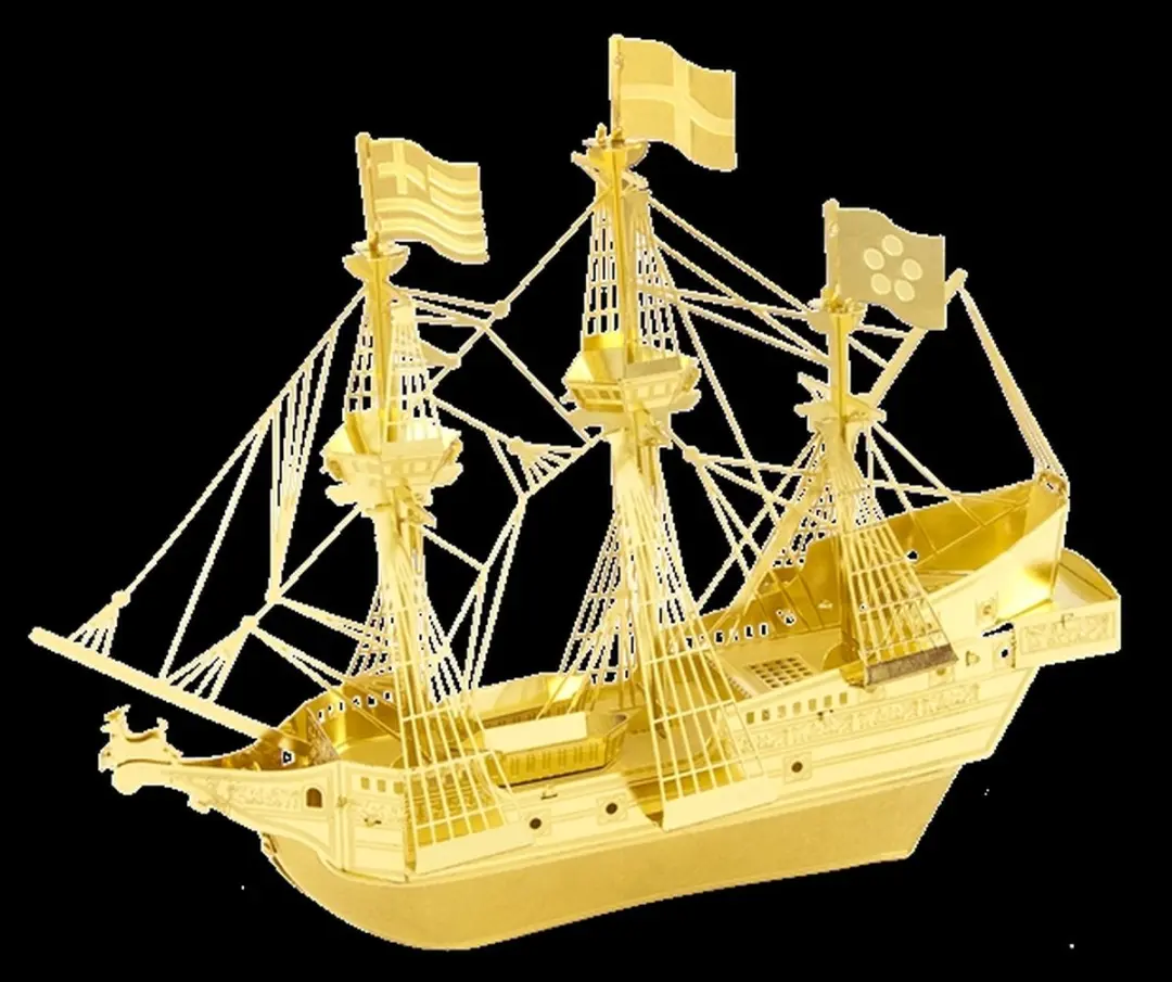 Metal Earth Modelbouw 3D Gouden zeilschip driemaster Golden Hind